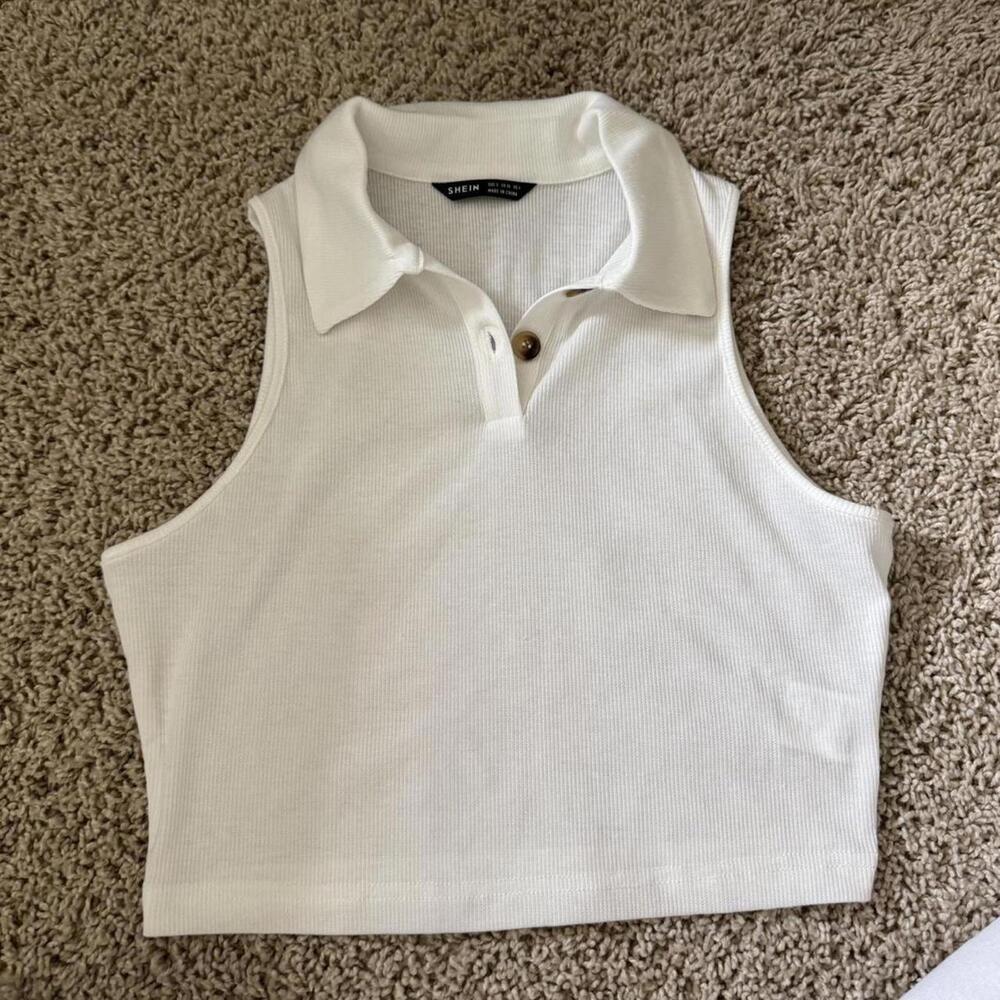 SHEIN Women's White Crop-top